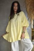 Driftwood Bell Sleeve Smock Top Lemon